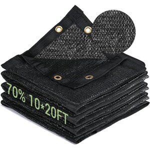 70% Garden Shade Cloth, 10x20FT HDPE Mesh Tarp with Upgraded Grommets